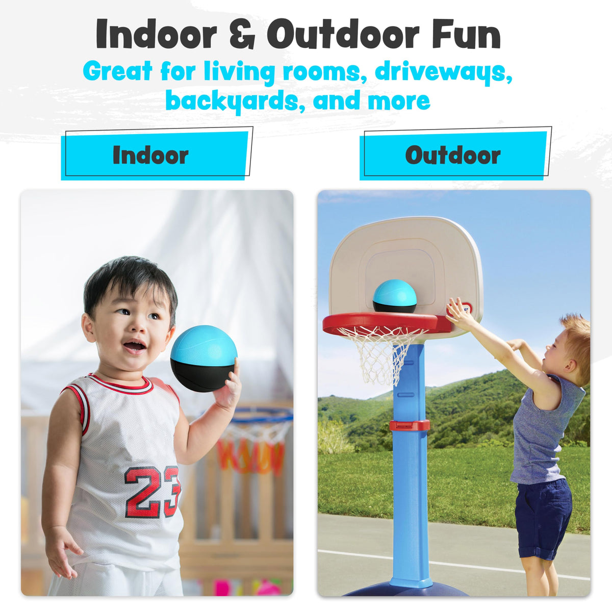 BAMMAX Mini Basketball for Mini Hoops | 4-Inch Soft Foam Balls for Kids & Toddlers | Quiet Indoor Play | Pack of 2