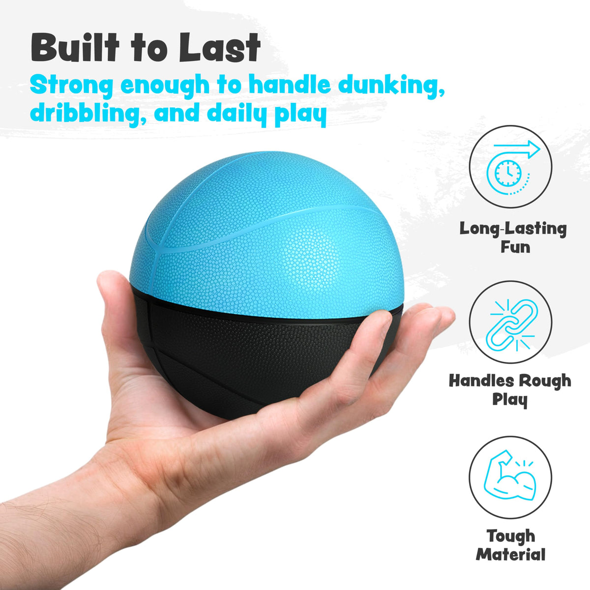 BAMMAX Mini Basketball for Mini Hoops | 4-Inch Soft Foam Balls for Kids & Toddlers | Quiet Indoor Play | Pack of 2