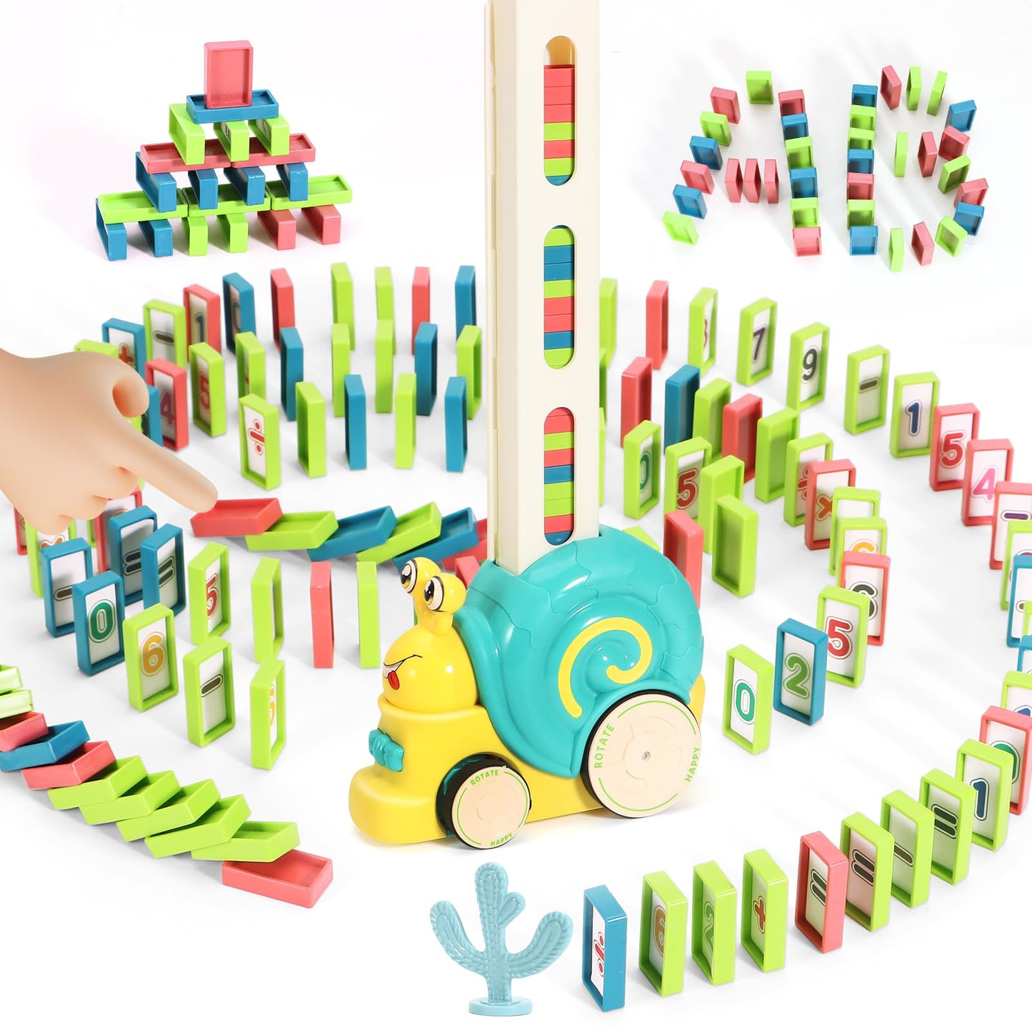 BananMelonBM 180pcs Montessori Domino Train Set – Educational Toy for Kids