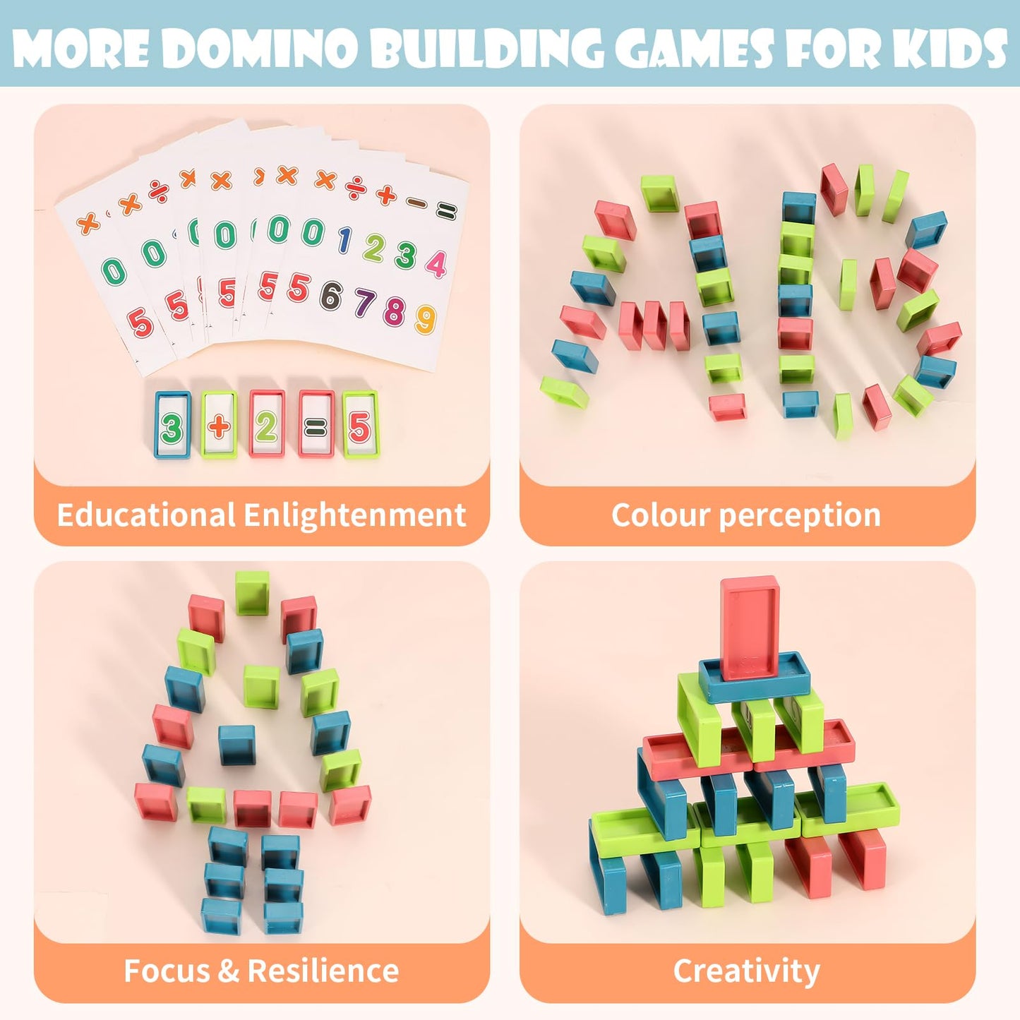 BananMelonBM 180pcs Montessori Domino Train Set – Educational Toy for Kids