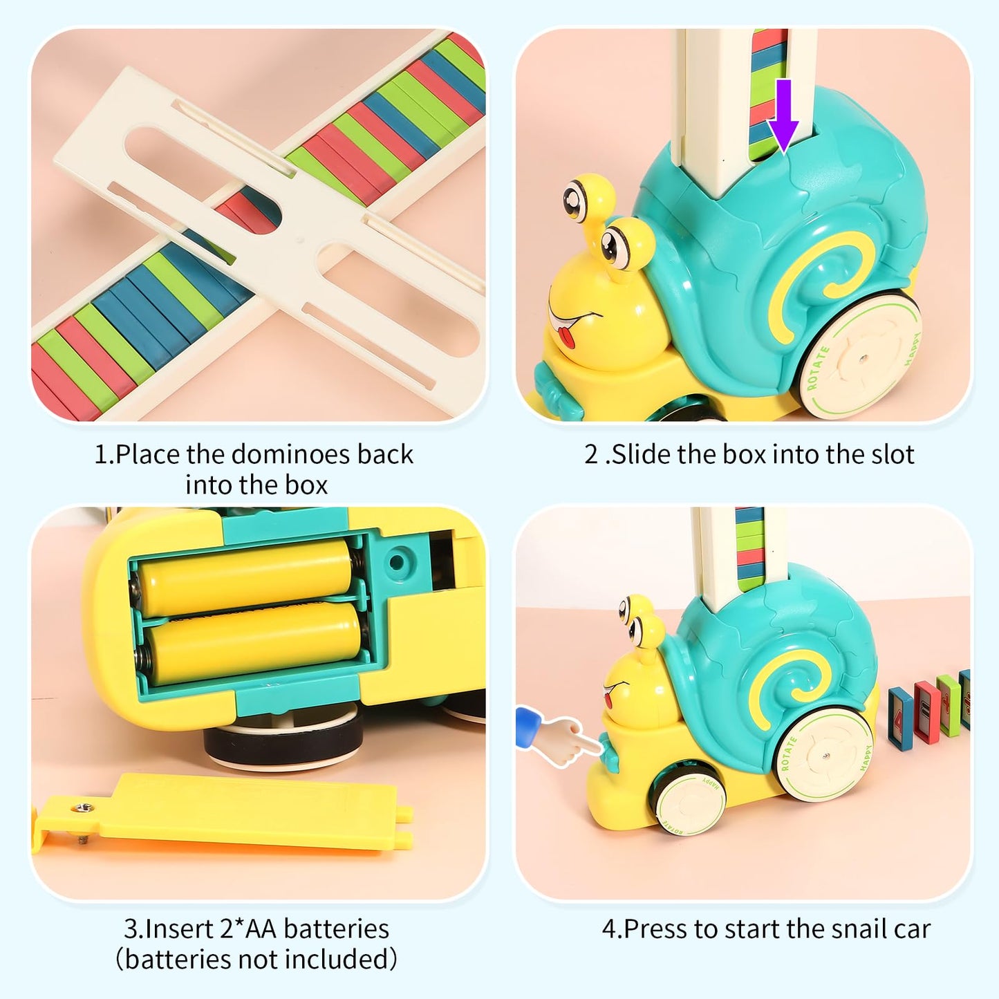 BananMelonBM 180pcs Montessori Domino Train Set – Educational Toy for Kids