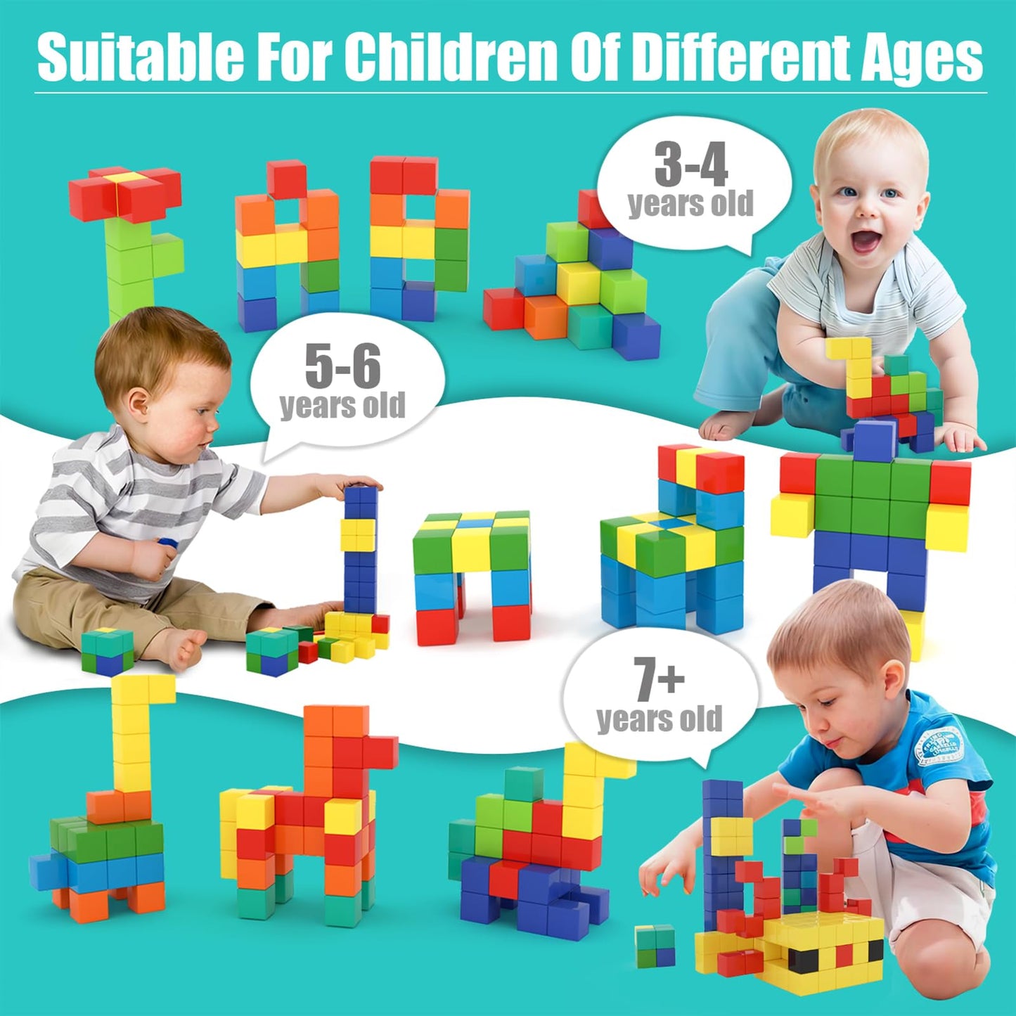 BananMelonBM 100 PCS Magnetic Building Blocks | Creative STEM Toy for Ages 3-8