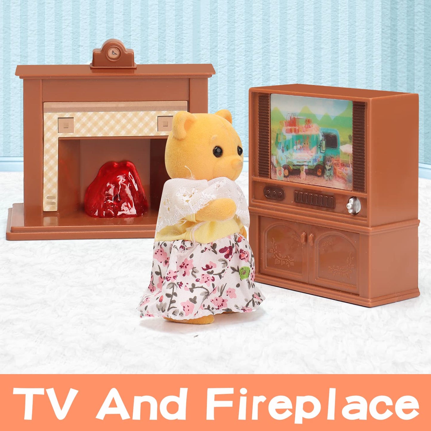 BananMelonBM Dollhouse Furniture Set – Living Room Miniatures for Kids 3+ | Pretend Play