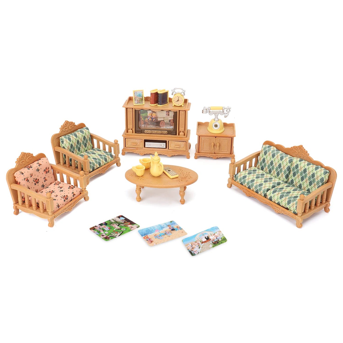 BananMelonBM Dollhouse Furniture Set – Living Room Miniatures for Kids 3+