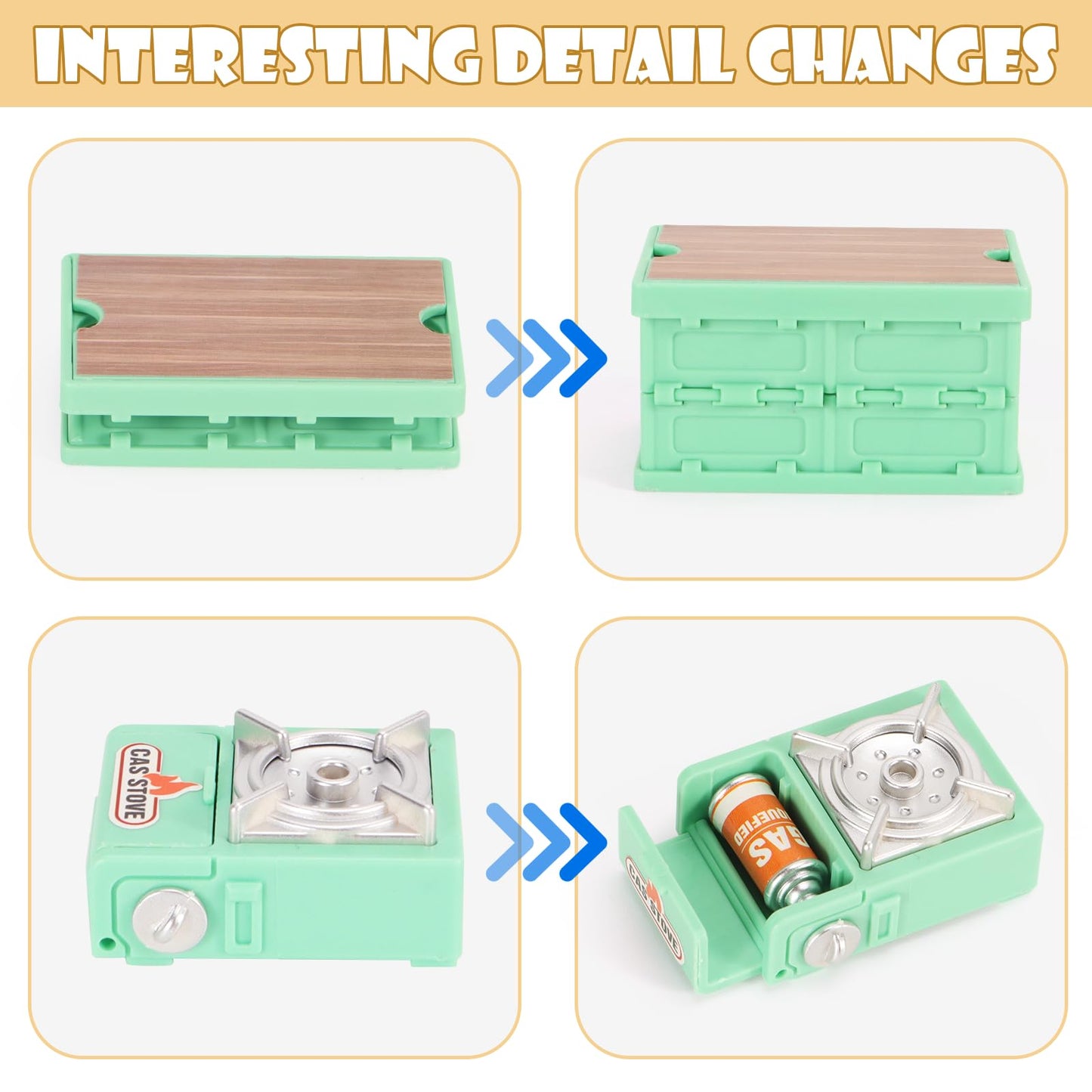BananMelonBM Dollhouse Furniture Set with Camping – Imaginative Pretend Play for Kids 3+ (Green)