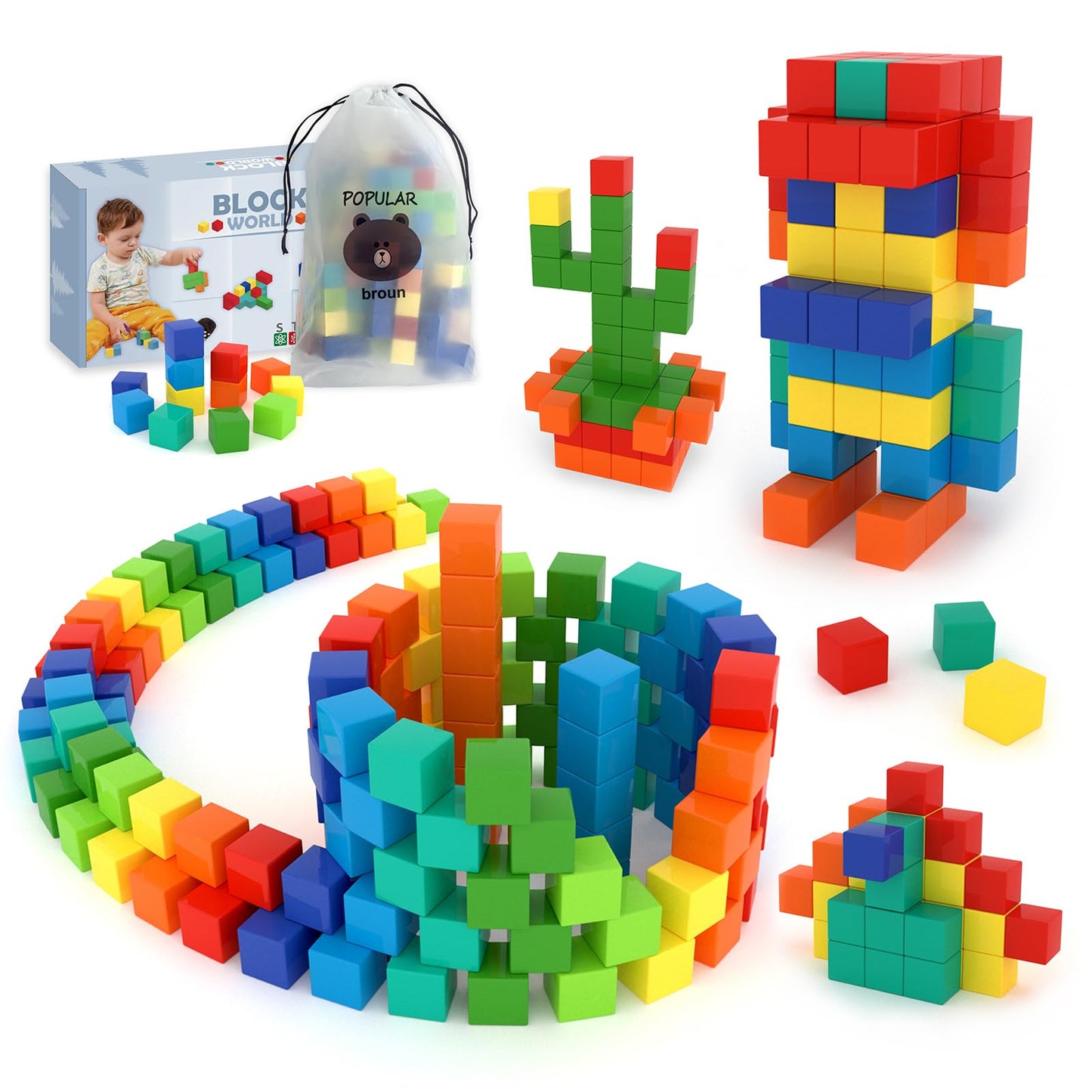 BananMelonBM 100 PCS Magnetic Building Blocks | Creative STEM Toy for Ages 3-8