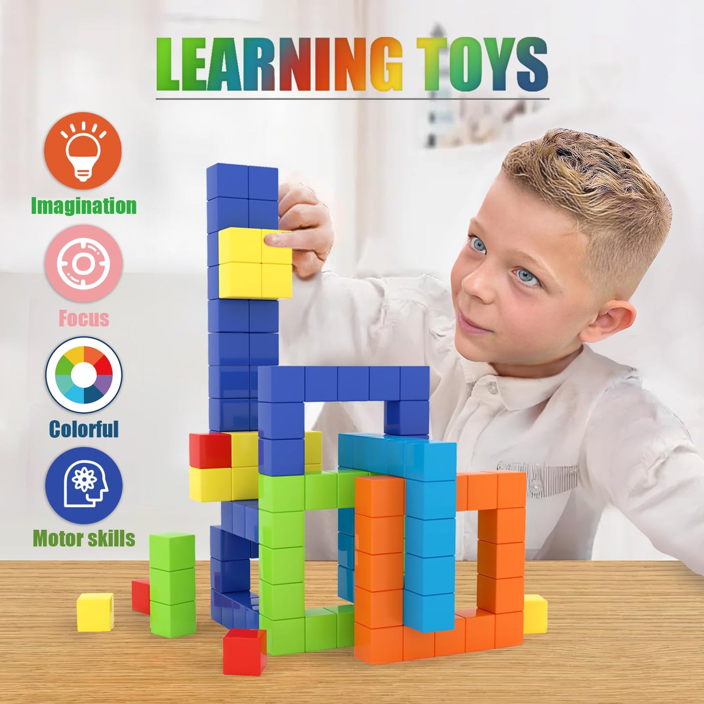 BananMelonBM 100 PCS Magnetic Building Blocks | Creative STEM Toy for Ages 3-8