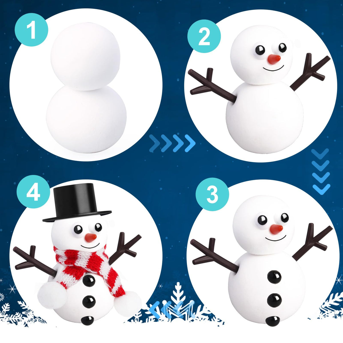 BANBBUR 12-Pack Christmas Stocking Stuffers for Kids – Build a Snowman DIY Craft Kit