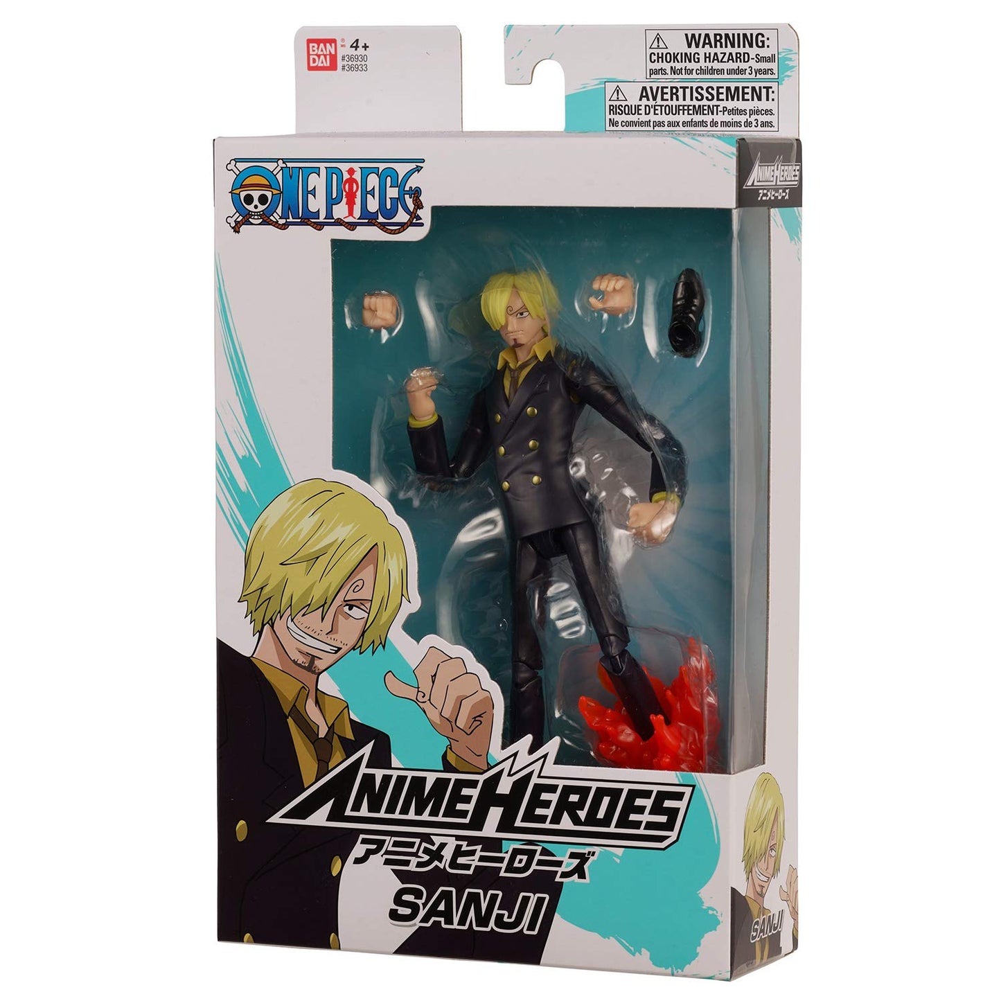 Bandai Anime Heroes Sanji Action Figure – 16.5 cm, 16+ Articulation, Swappable Arms & Faces | One Piece Collectible Toy