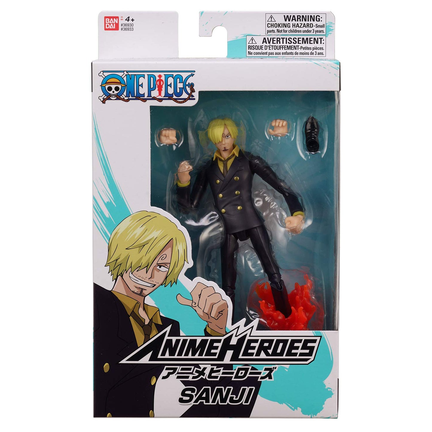 Bandai Anime Heroes Sanji Action Figure – 16.5 cm, 16+ Articulation, Swappable Arms & Faces | One Piece Collectible Toy