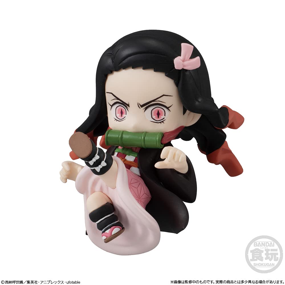 Bandai Shokugan Demon Slayer Adverge Motion 3 Complete Set – 5 Chibi Figures with Stands