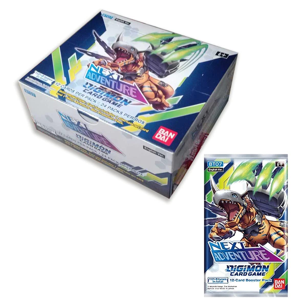 Bandai Digimon Card Game: Next Adventure Booster Box BT07 – 24 Packs + Exclusive Topper