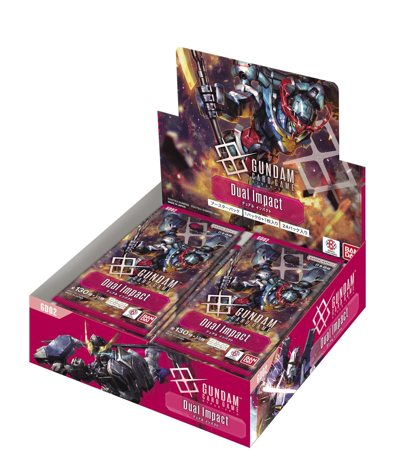 BANDAI Gundam Card Game Booster Pack Dual Impact GD02 – Box with 24 Packs