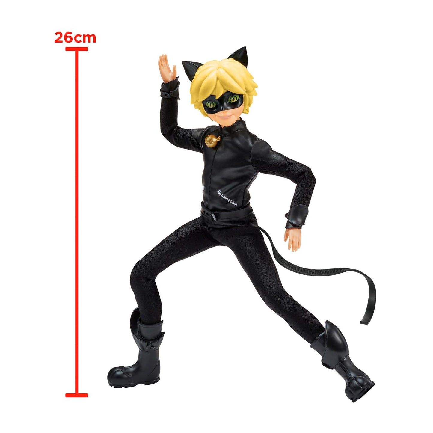 BANDAI Miraculous Cat Noir Fashion Doll P50002 – 26cm Poseable Figure with Plagg