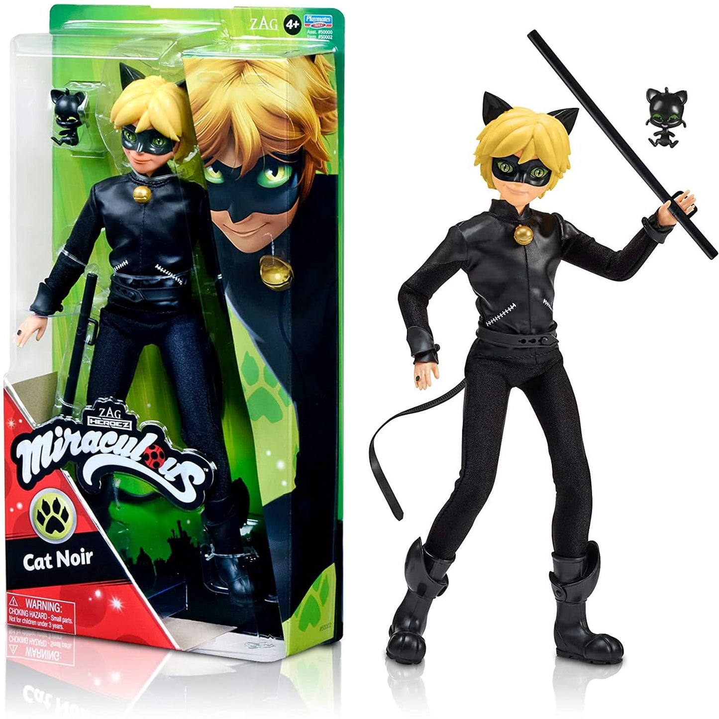 BANDAI Miraculous Cat Noir Fashion Doll P50002 – 26cm Poseable Figure with Plagg