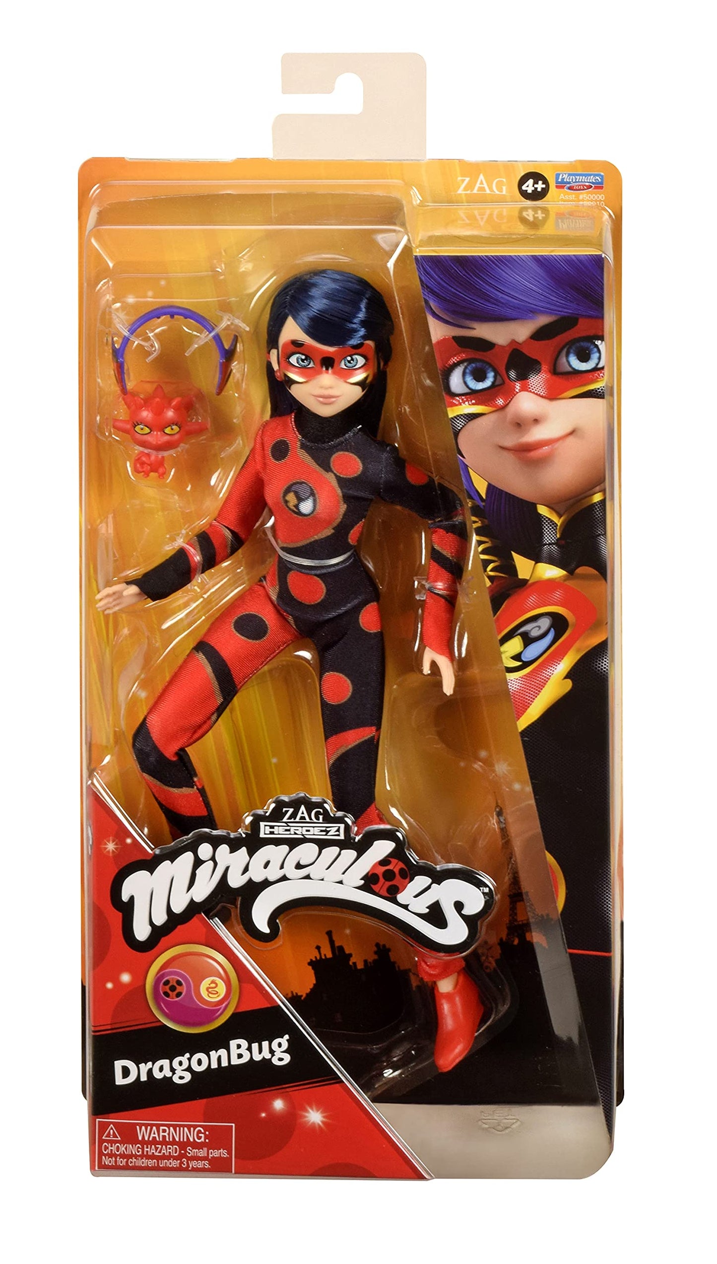 Bandai Miraculous Dragon Bug Doll 26cm – Poseable Ladybug & Cat Noir Hero Figure with Accessories