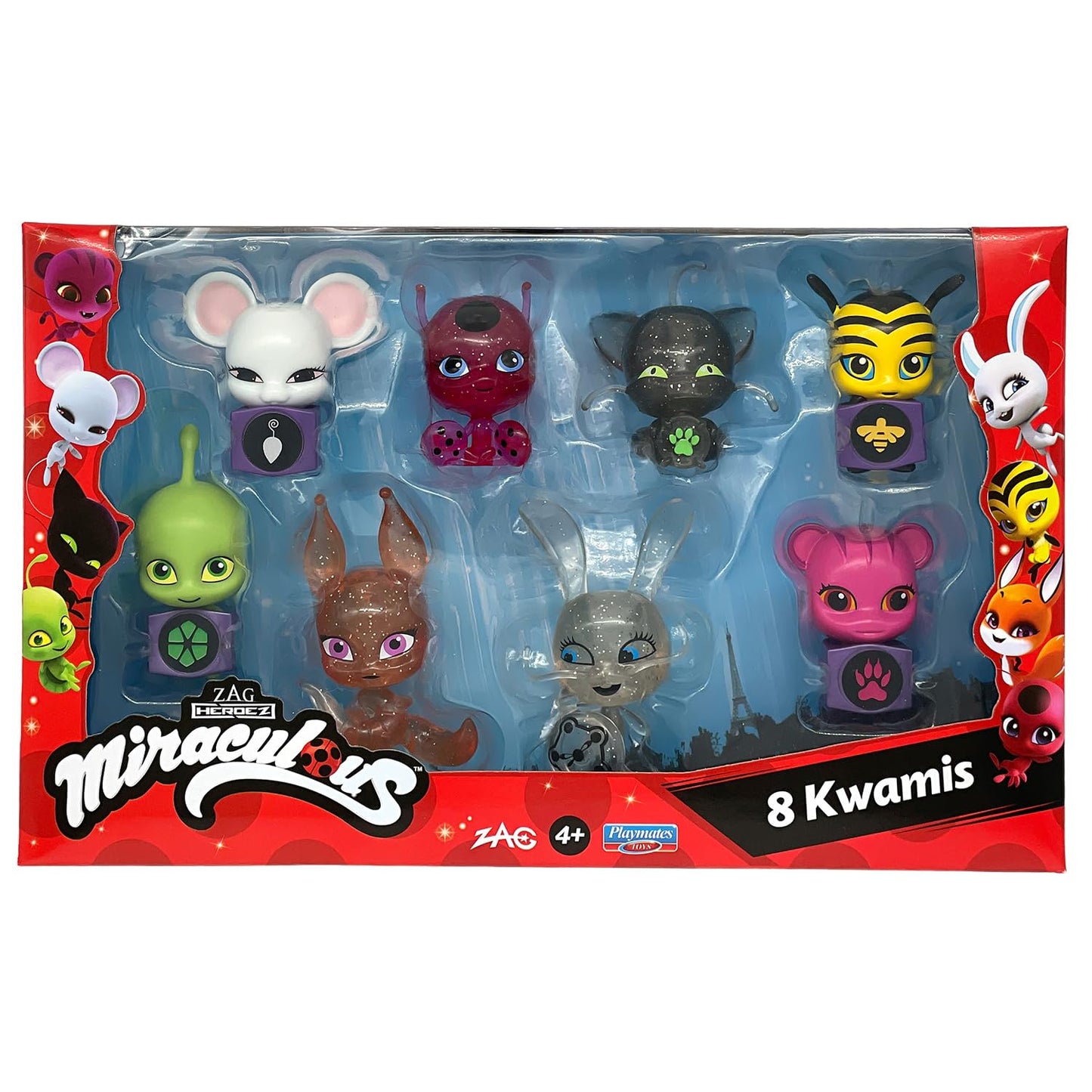 Bandai Miraculous Kwami Eight-Pack Figures – Tikki, Plagg, Trixx, Wayzz, Pollen, Nooroo, Fluff & Duusu