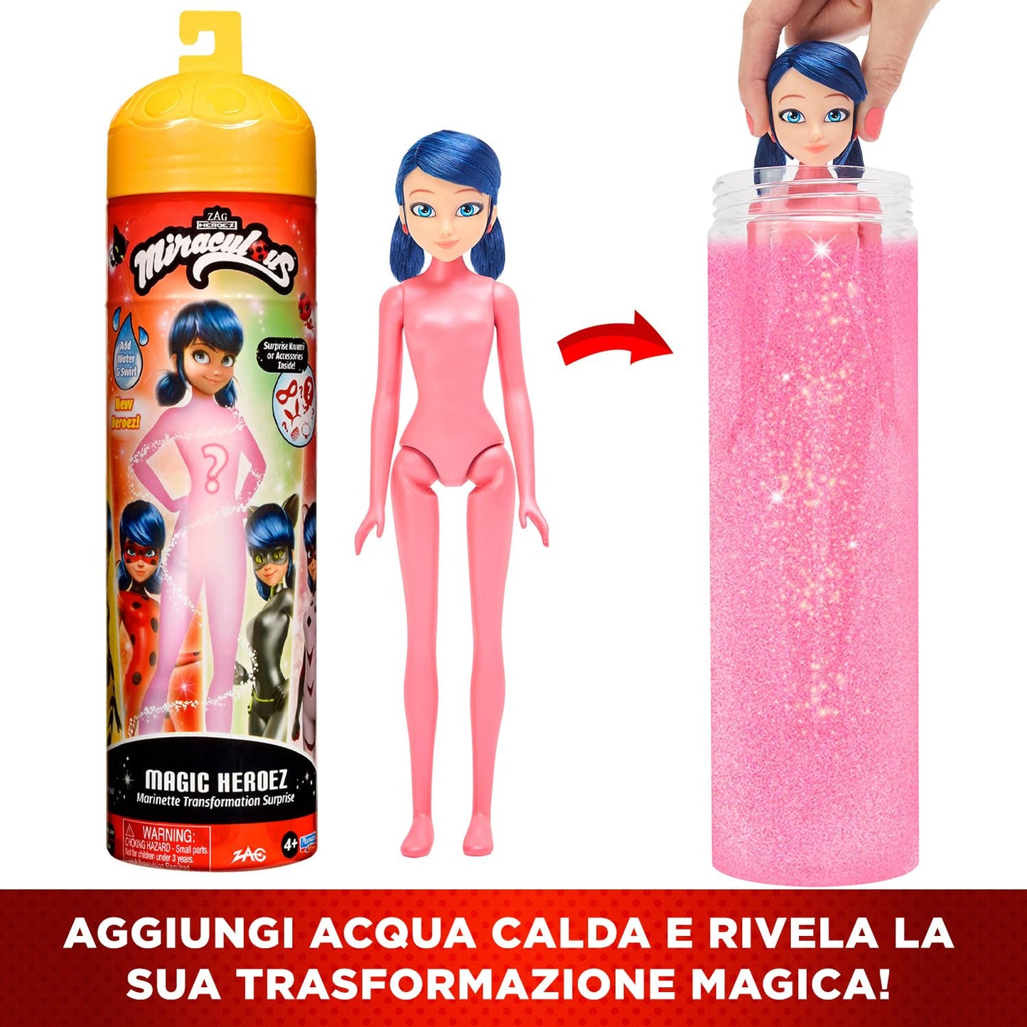 Bandai Miraculous Ladybug Magic Heroez Reveal Colour Change Doll – Marinette Transforms with Water Reveal