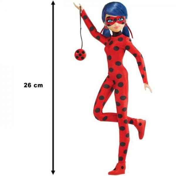 Bandai Miraculous Ladybug and Cat Noir Fashion Doll — 26cm Articulated Figure with Kwami and Accessories