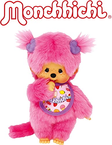 Bandai Monchhichi Frozen Fruits Plush - 20 cm Soft Pink Plush for Kids & Collectors | SE23388