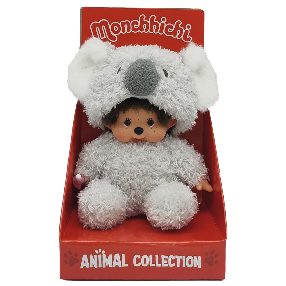 Bandai Monchhichi Koala Soft Toy – 20 cm Plush, 80s Iconic Monchhichi Collection