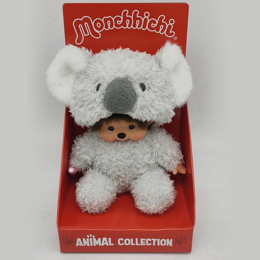 Bandai Monchhichi Koala Soft Toy – 20 cm Plush, 80s Iconic Monchhichi Collection