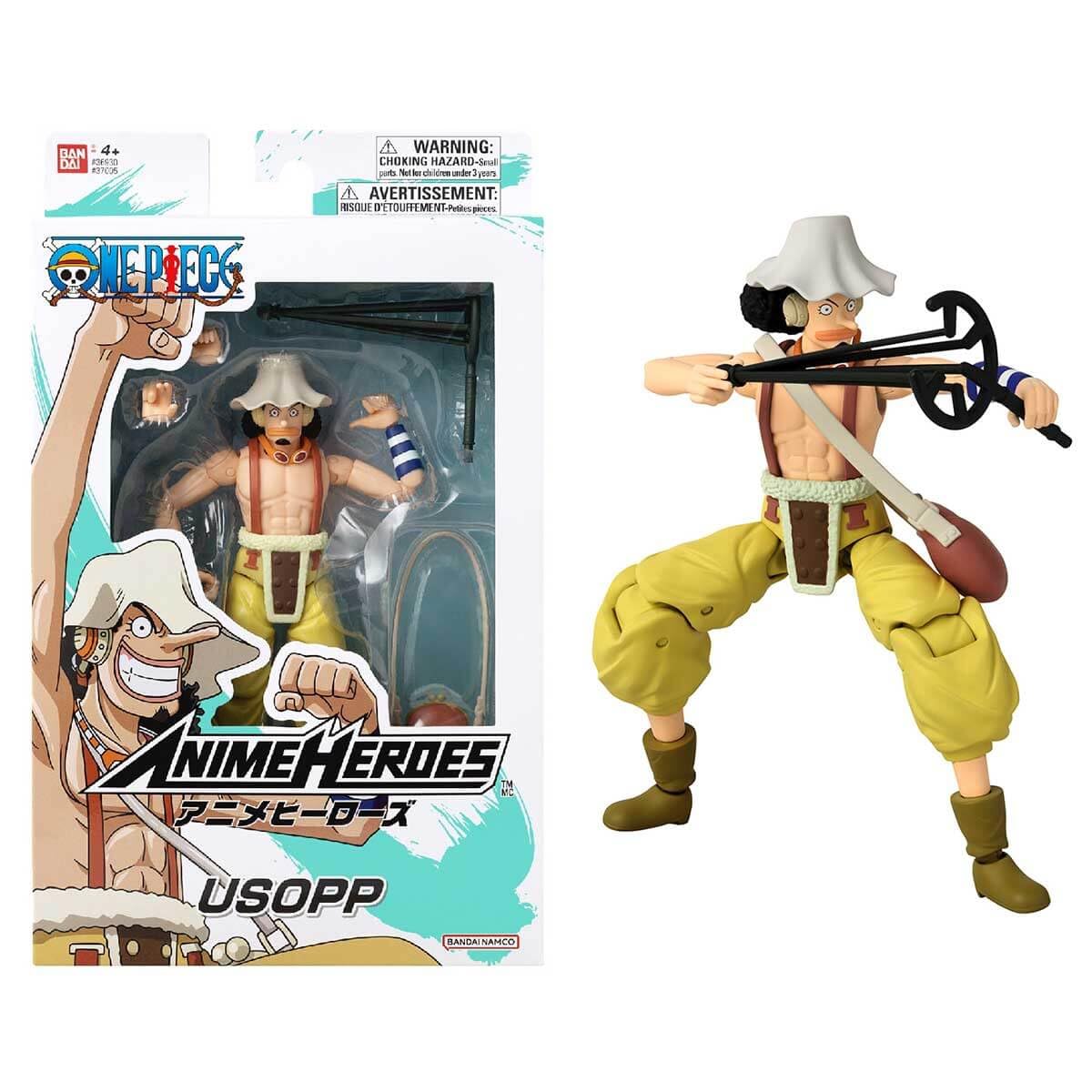 BANDAI Anime Heroes Usopp Figure – 17cm Articulated One Piece with Accessories