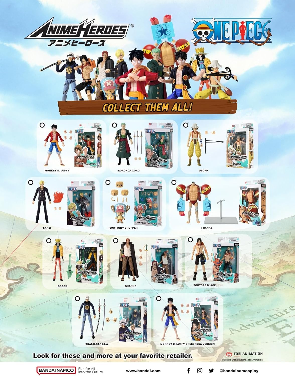 Bandai Anime Heroes One Piece Sabo Figure – 17 cm Articulated Sabo Figurine | Official Licensed