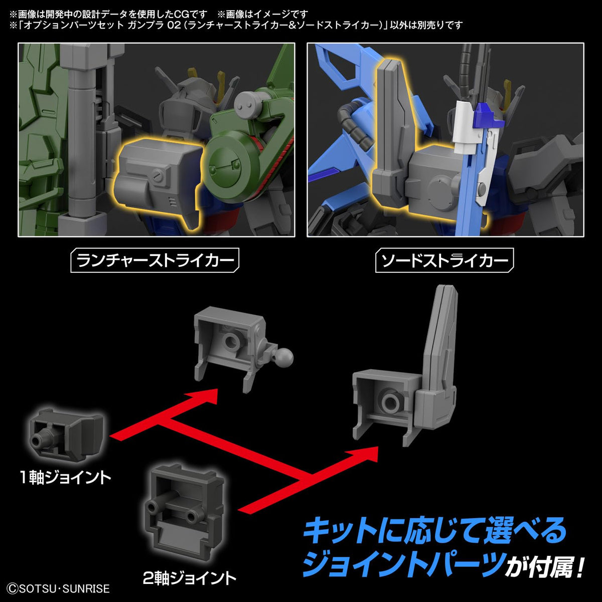Bandai Spirits Gundam Seed Launcher Striker & Sword Striker HG Option Set | Bandai Hobby