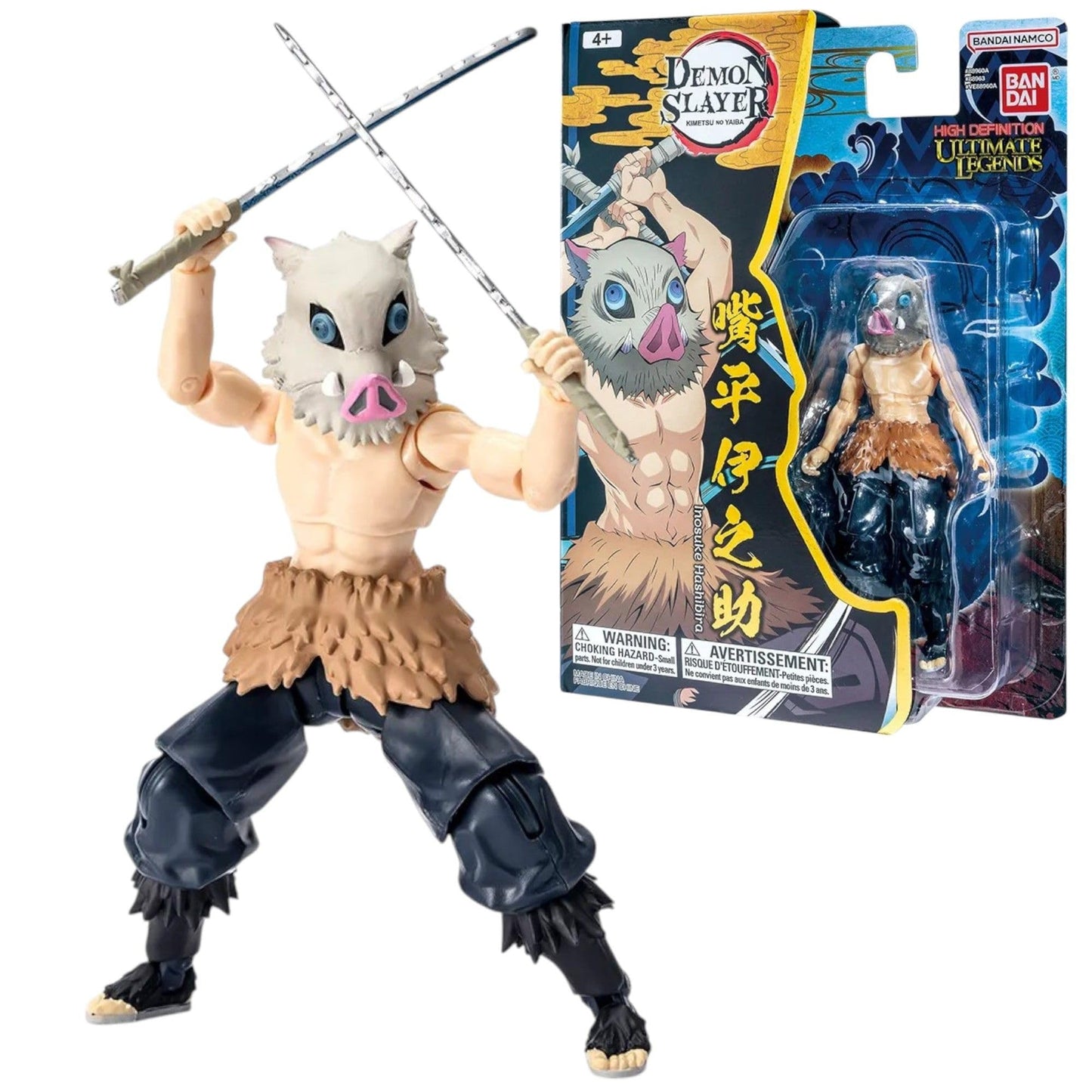 Bandai Ultimate Legends Inosuke Hashibira Action Figure – 12.5 cm, 27 Points of Articulation, Demon Slayer Collectible