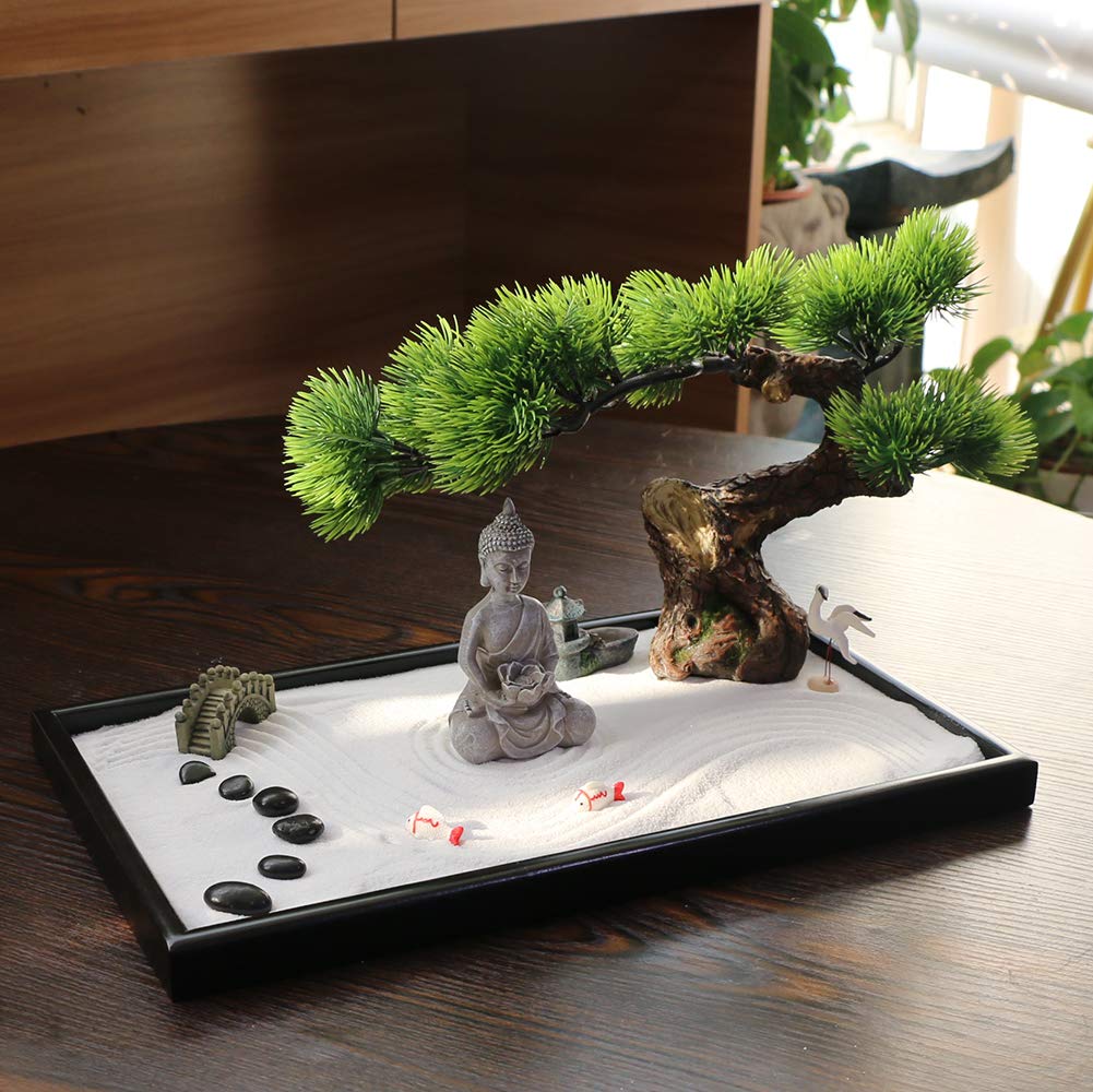 BangBangDa Japanese Zen Garden Kit for Desk | Desktop Meditation & Relaxation Decor