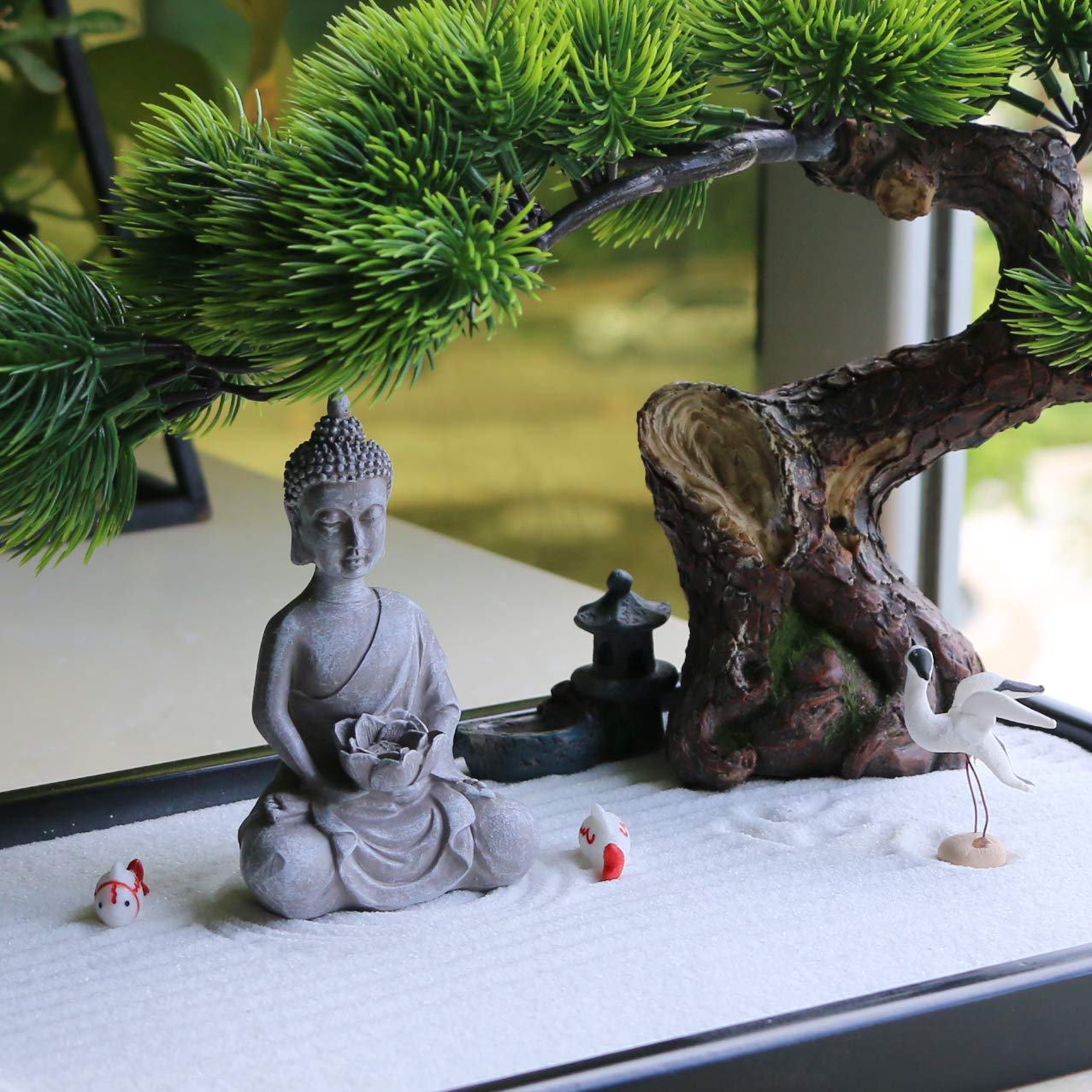 BangBangDa Japanese Zen Garden Kit for Desk | Desktop Meditation & Relaxation Decor
