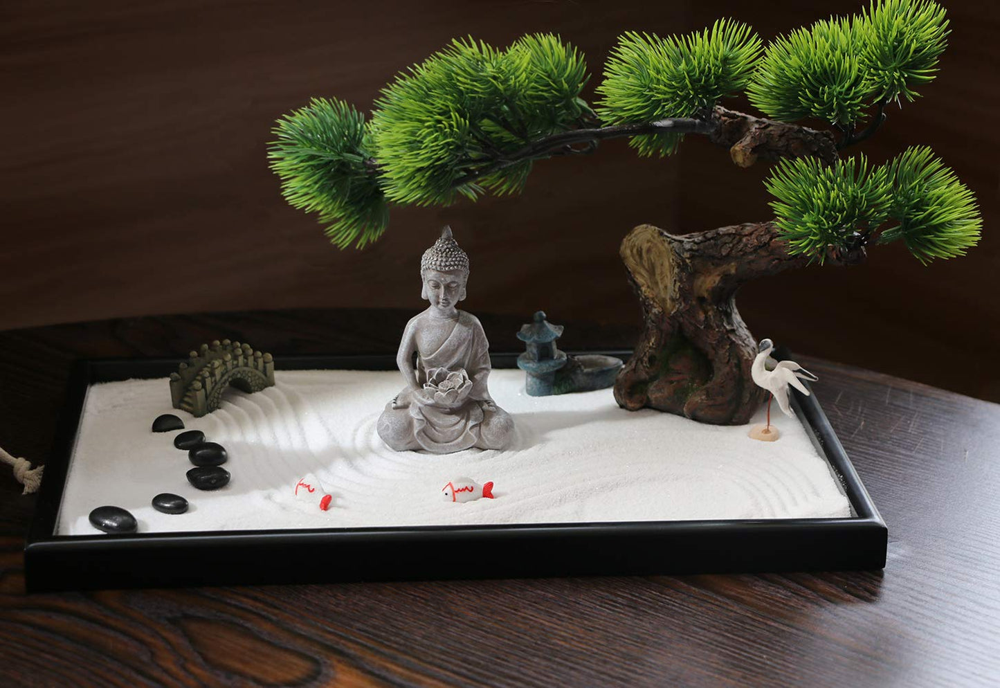 BangBangDa Japanese Zen Garden Kit for Desk | Desktop Meditation & Relaxation Decor