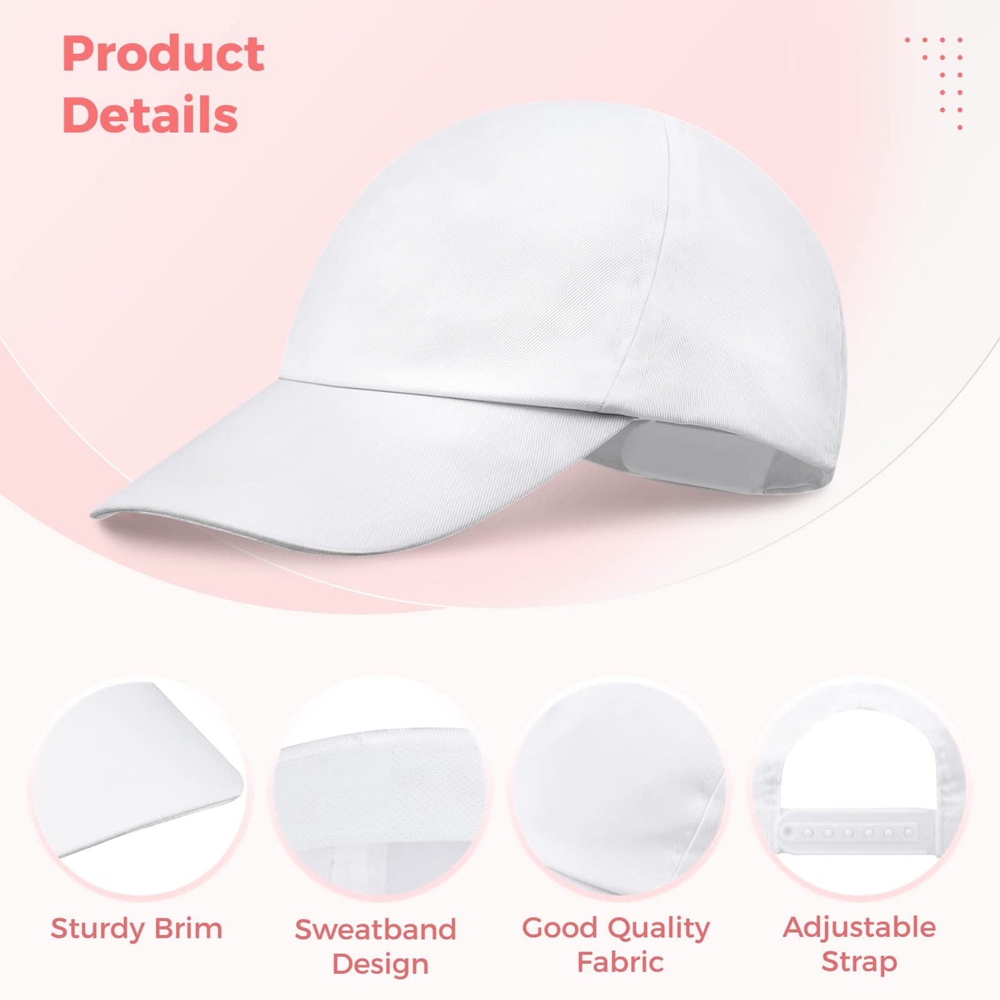 B bangcool DIY Kids Baseball Caps – White Blank Hat for Painting & Crafts