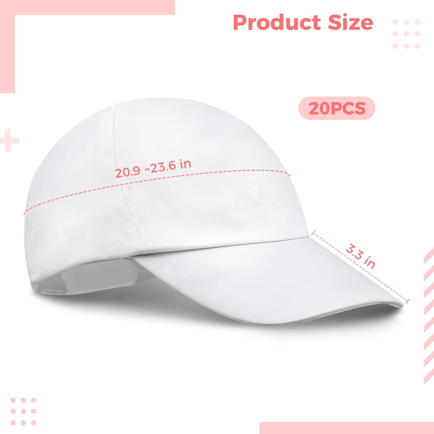 B bangcool DIY Kids Baseball Caps – White Blank Hat for Painting & Crafts