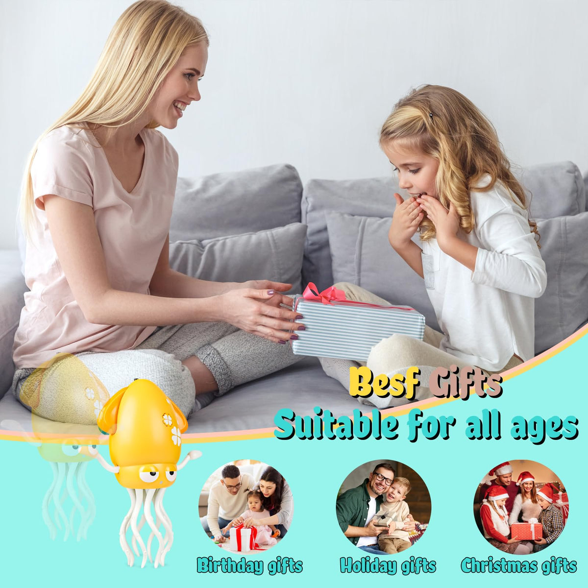 Bangzi Dancing Octopus Baby Toy – Interactive Music, Lights & Sensory Crawling Toy (6–36 Months; 1–3 Years)
