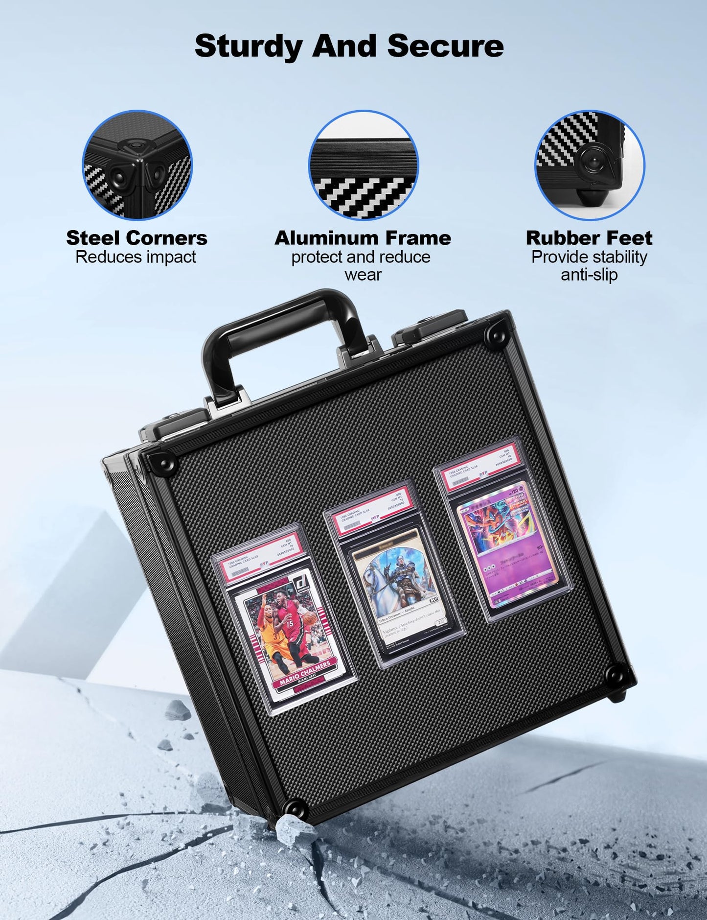 banloga Graded Card Storage Box for PSA with TSA Lock – Display Window