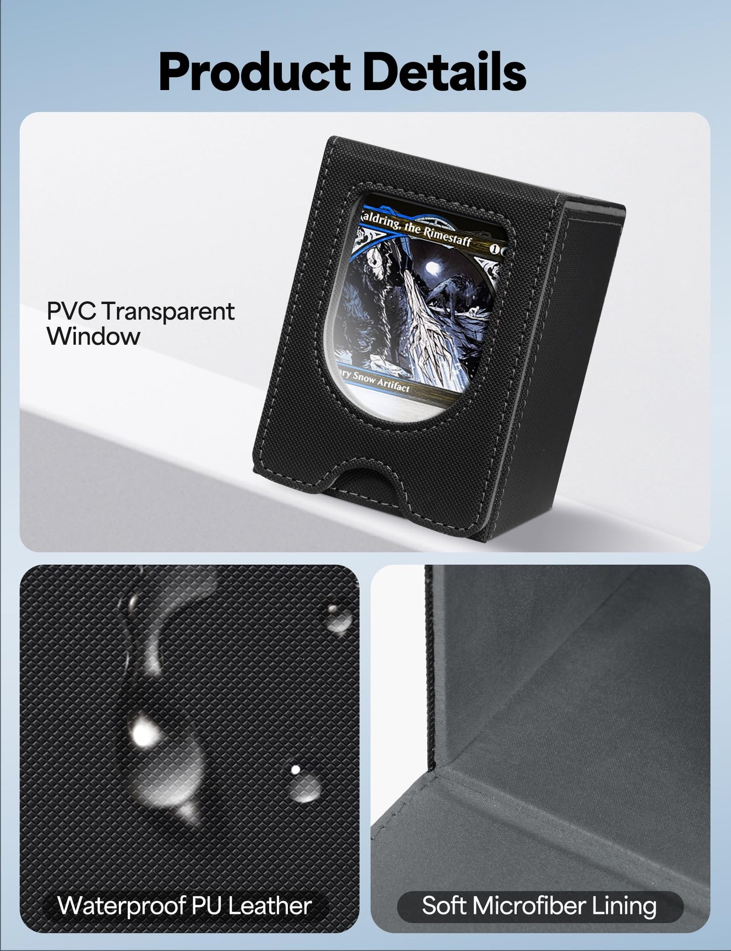 banloga Card Deck Box for MTG Commander – Holds 100+ Cards, 2 Dividers, Waterproof PU Leather