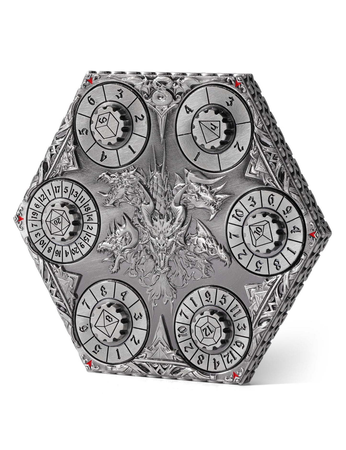 Banloga 7-Piece Metal D&D Dice Set with Dragon Pocket Watch Case | Portable Polyhedral Dice