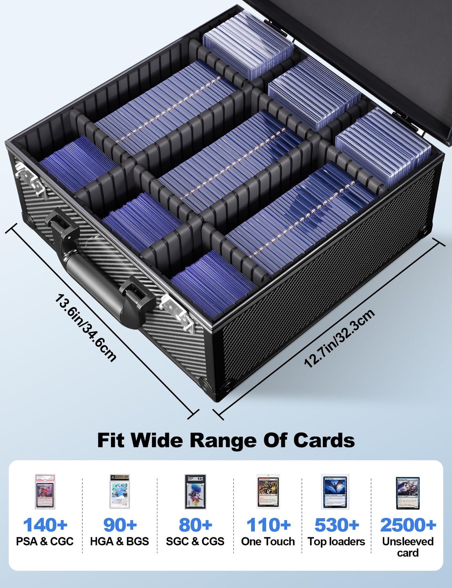 banloga Graded Card Storage Box for PSA with TSA Lock – Display Window
