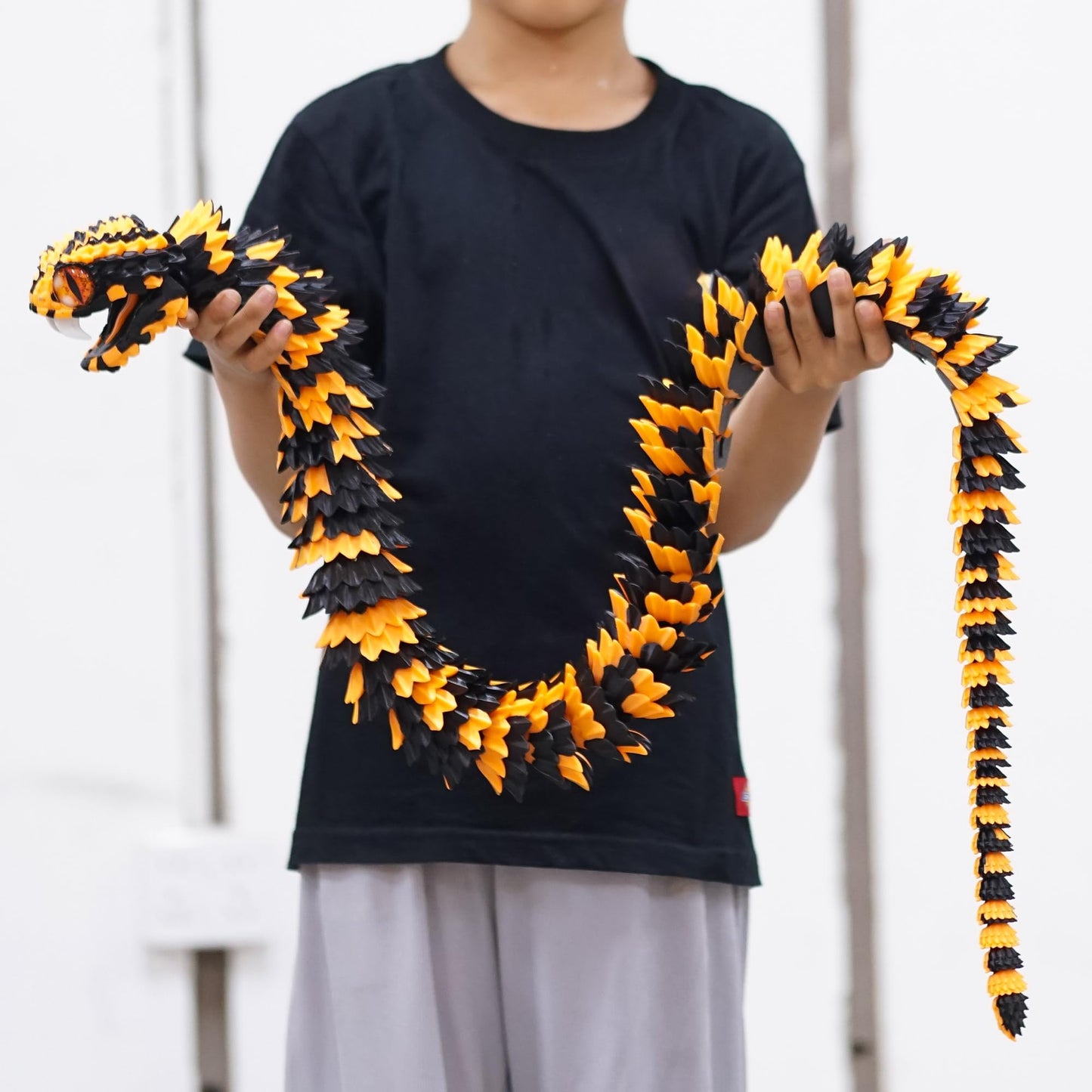 BANPIWOLG 47.5-Inch 3D Printed Snake Model — Movable Teeth, Flexible Joints, Stress Relief Desk Decor