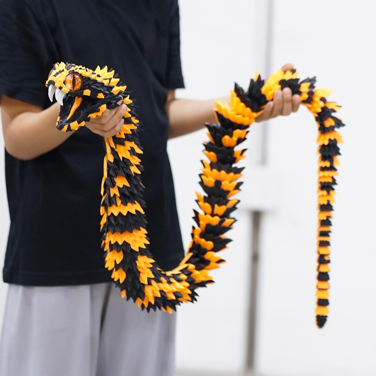 BANPIWOLG 47.5-Inch 3D Printed Snake Model — Movable Teeth, Flexible Joints, Stress Relief Desk Decor