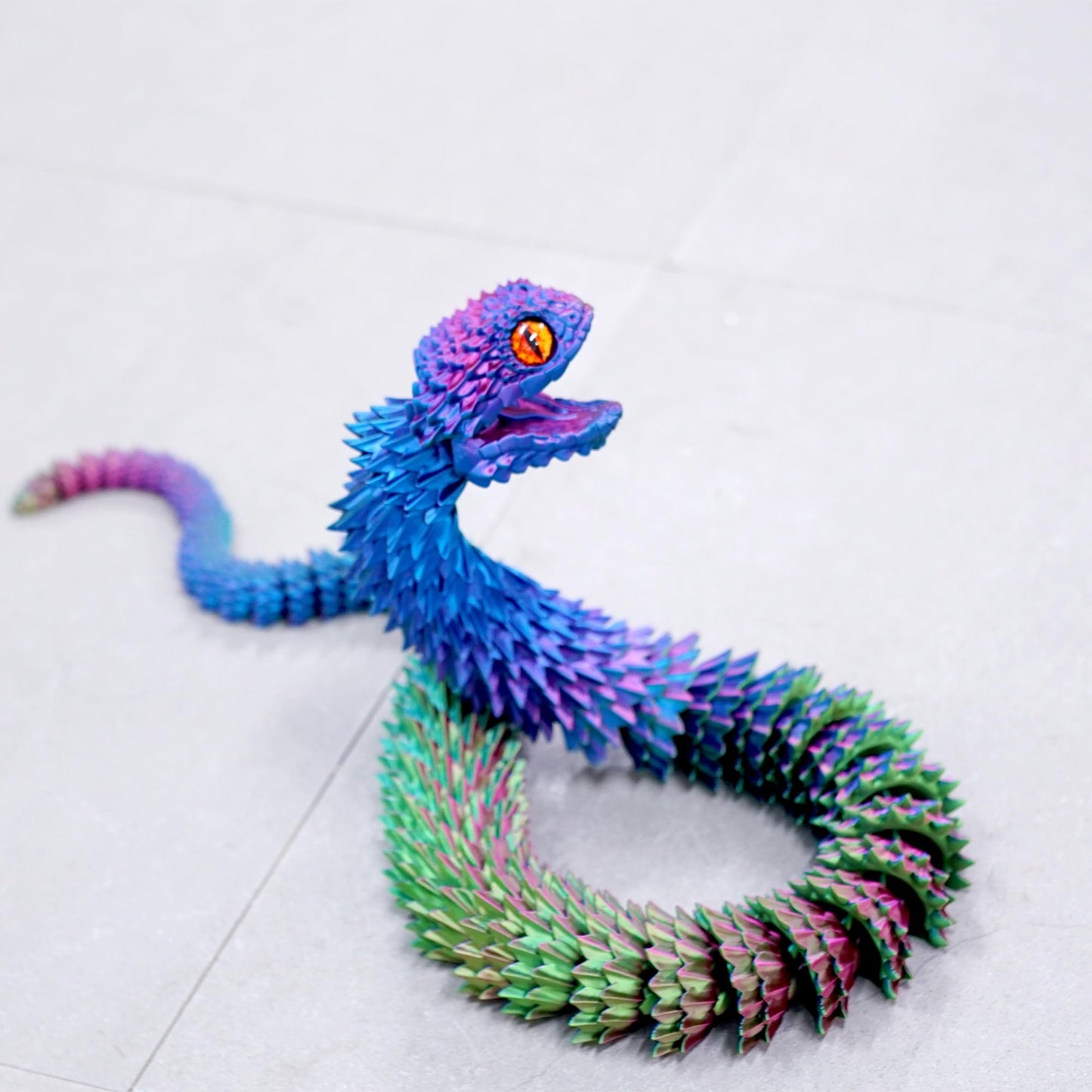 BANPIWOLG 47.5in 3D Printed Snake Model – Movable Teeth, Flexible Joints, RGB