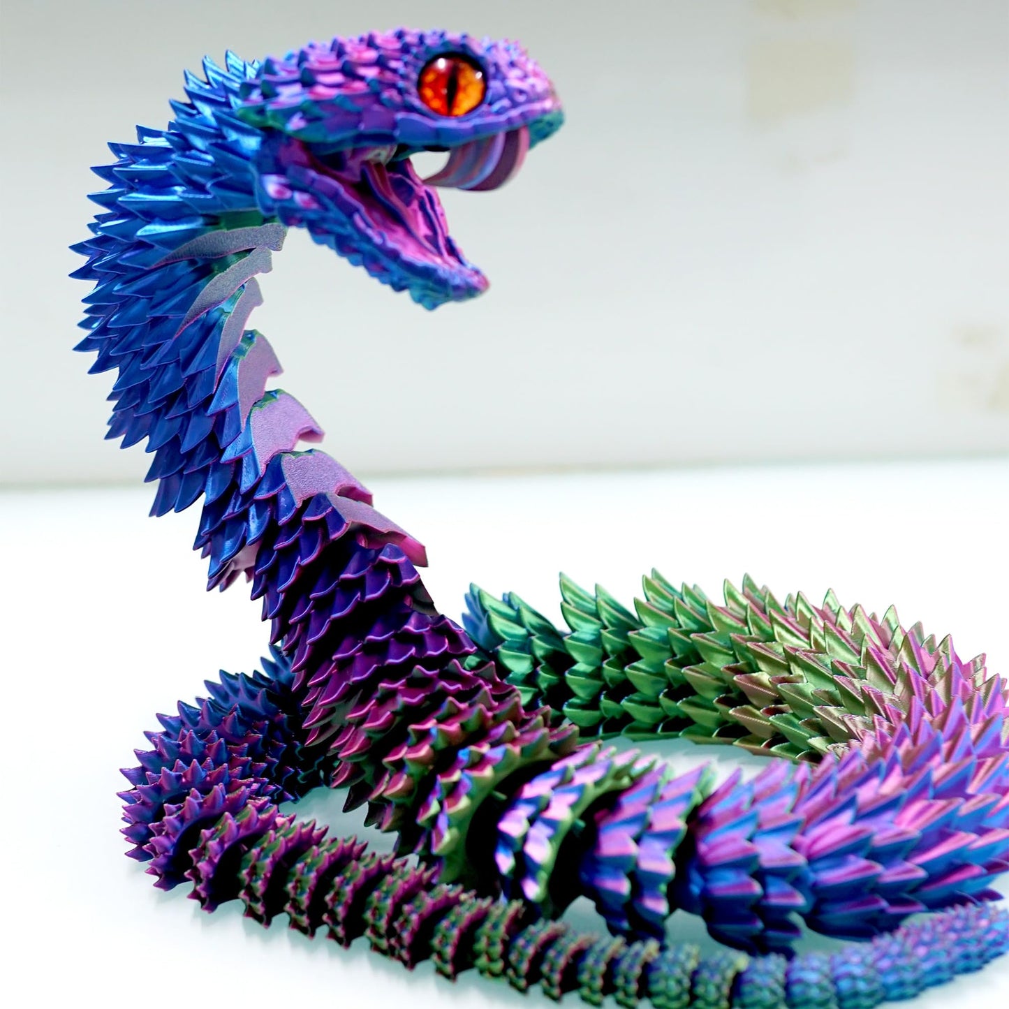 BANPIWOLG 47.5in 3D Printed Snake Model – Movable Teeth, Flexible Joints, RGB