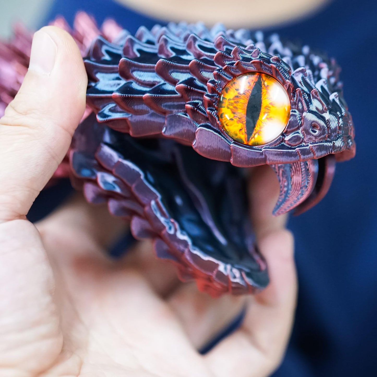 BANPIWOLG 47.5inch 3D Printed Snake Model – Movable Teeth, Flexible Joints, Desk Decor & Gift Idea