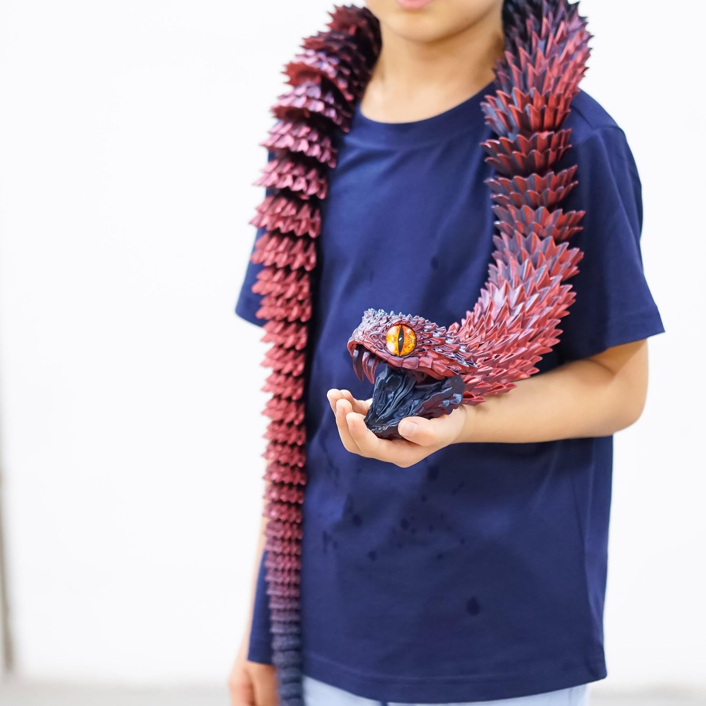 BANPIWOLG 47.5inch 3D Printed Snake Model – Movable Teeth, Flexible Joints, Desk Decor & Gift Idea