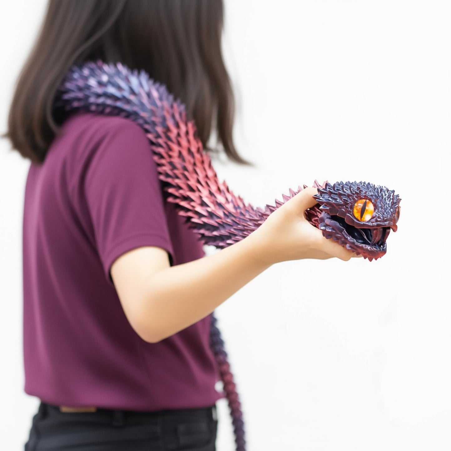 BANPIWOLG 47.5inch 3D Printed Snake Model – Movable Teeth, Flexible Joints, Desk Decor & Gift Idea