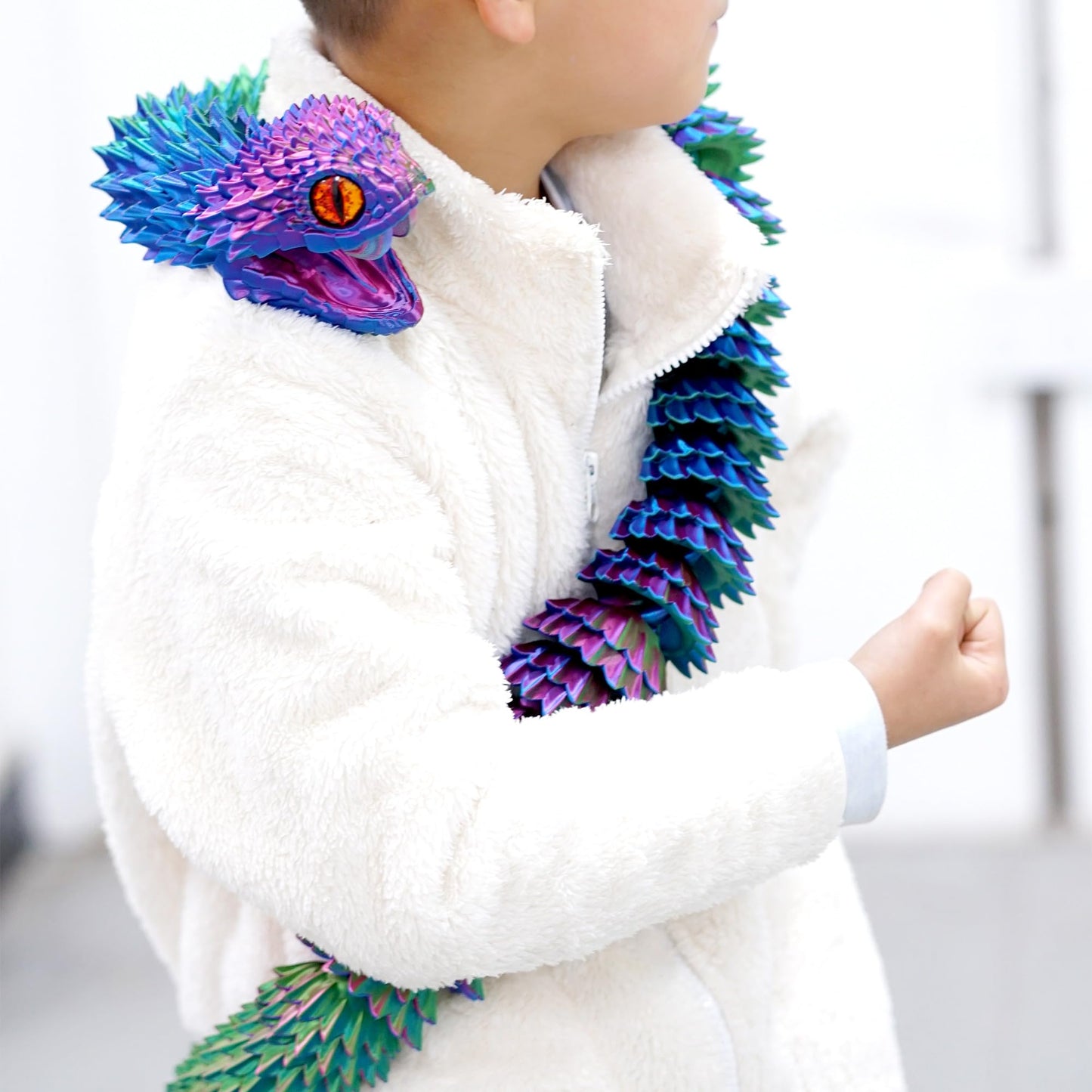 BANPIWOLG 47.5in 3D Printed Snake Model – Movable Teeth, Flexible Joints, RGB