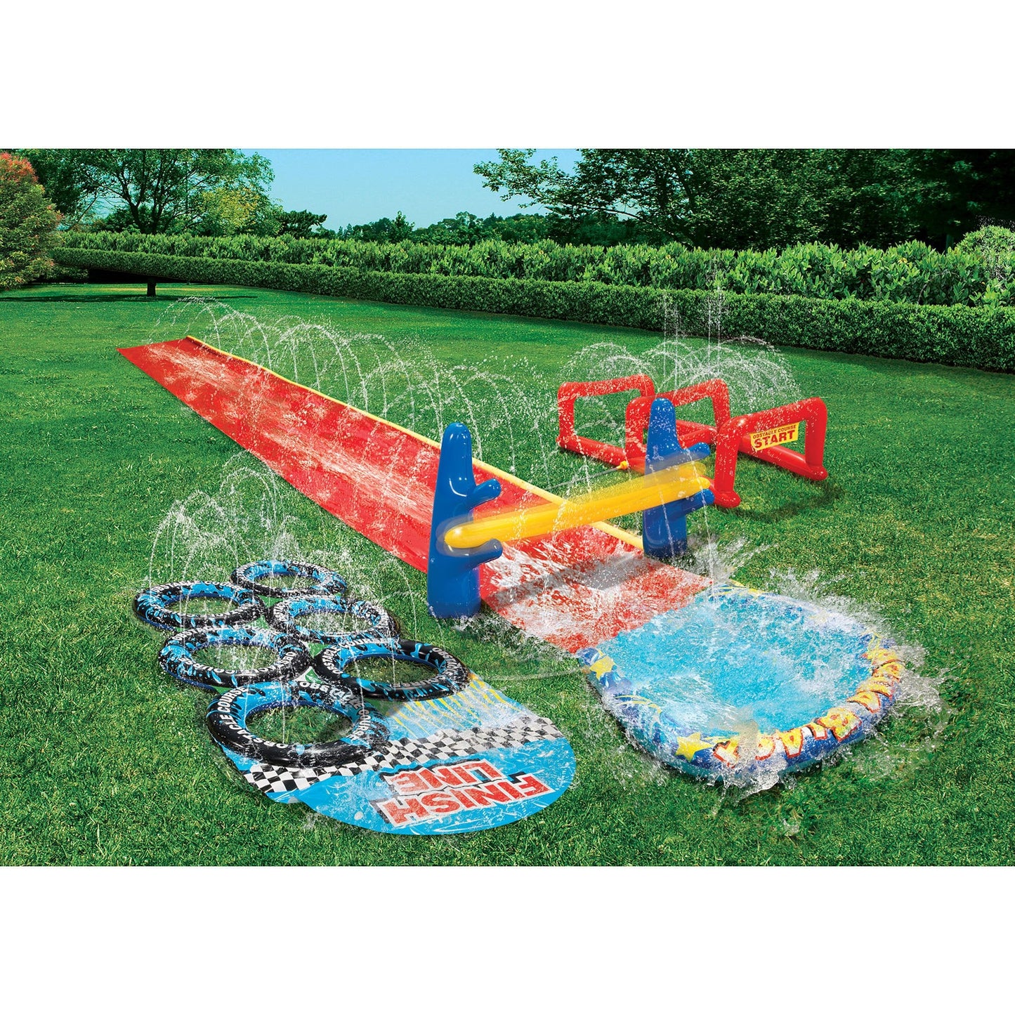 BANZAI Aqua Blast Obstacle Course – Backyard Water Fun for Kids 5–12