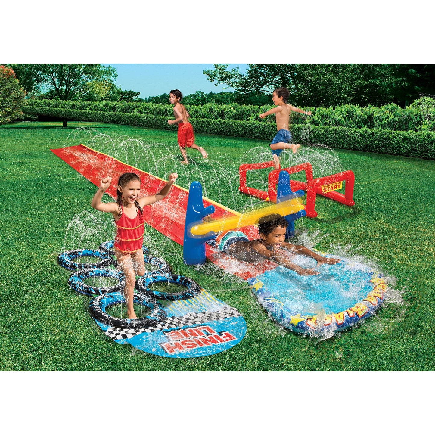 BANZAI Aqua Blast Obstacle Course – Backyard Water Fun for Kids 5–12